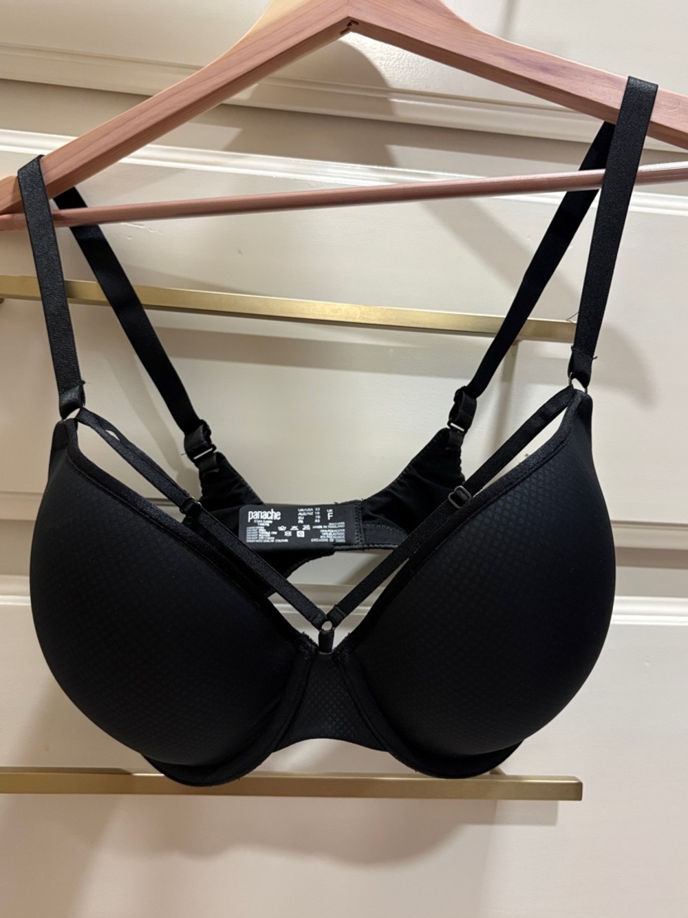 Panache Black Strappy Molded T-Shirt Bra